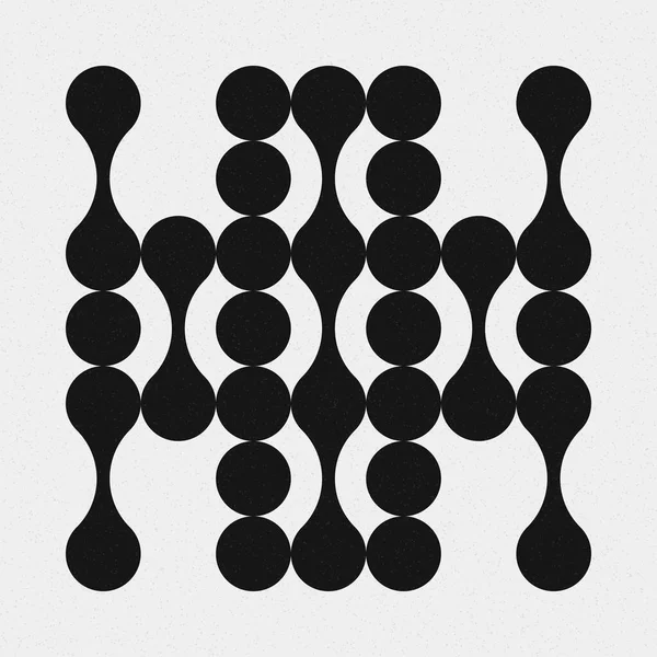 추상적 크로스 Dots Logo Generative Computative Art Illustration — 스톡 벡터