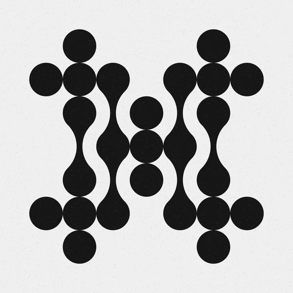 추상적 크로스 Dots Logo Generative Computative Art Illustration — 스톡 벡터