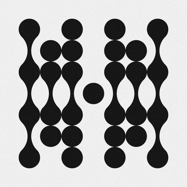 추상적 크로스 Dots Logo Generative Computative Art Illustration — 스톡 벡터