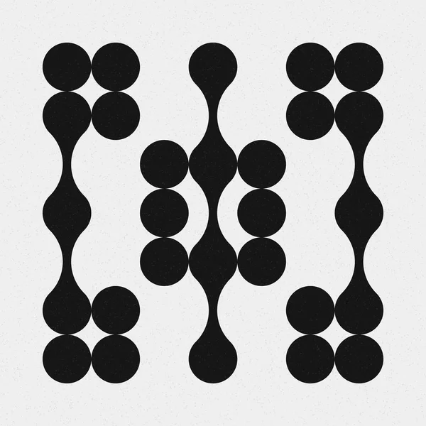 추상적 크로스 Dots Logo Generative Computative Art Illustration — 스톡 벡터