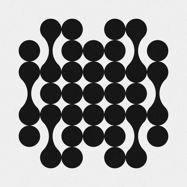 추상적 크로스 Dots Logo Generative Computative Art Illustration — 스톡 벡터