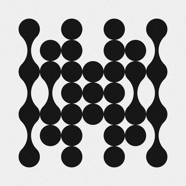 추상적 크로스 Dots Logo Generative Computative Art Illustration — 스톡 벡터