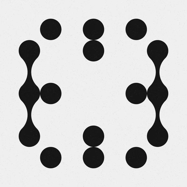 추상적 크로스 Dots Logo Generative Computative Art Illustration — 스톡 벡터