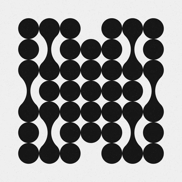 추상적 크로스 Dots Logo Generative Computative Art Illustration — 스톡 벡터