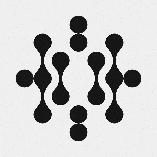 추상적 크로스 Dots Logo Generative Computative Art Illustration — 스톡 벡터