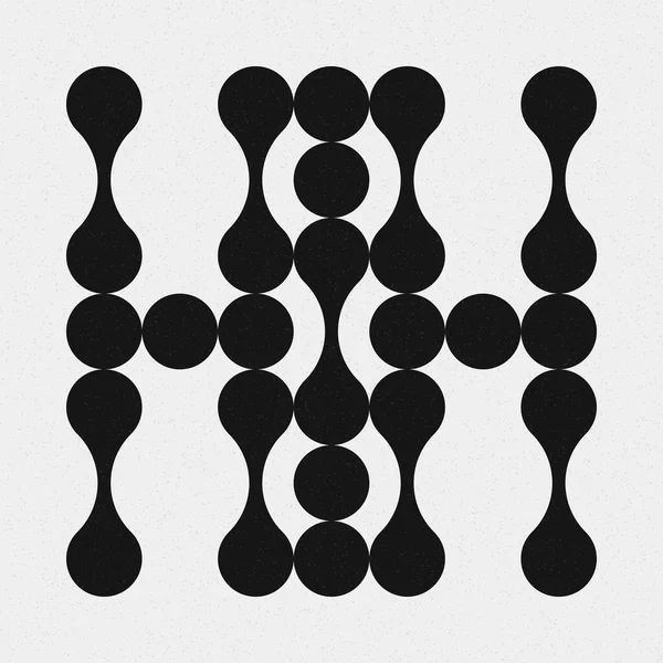 추상적 크로스 Dots Logo Generative Computative Art Illustration — 스톡 벡터