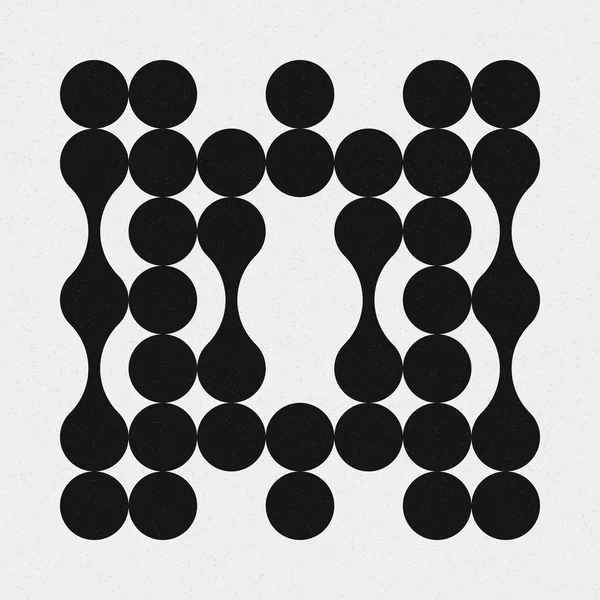 추상적 크로스 Dots Logo Generative Computative Art Illustration — 스톡 벡터