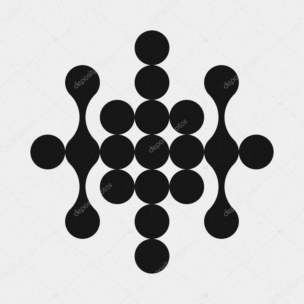 Abstract cross pattern dots logo generative computational art illustration