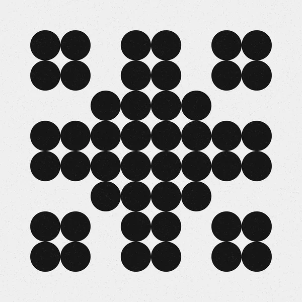 추상적 크로스 Dots Logo Generative Computative Art Illustration — 스톡 벡터