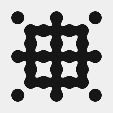 Soyut çapraz desenli logo üretken hesaplama sanatı çizimi