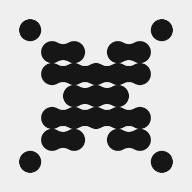 Soyut çapraz desenli logo üretken hesaplama sanatı çizimi