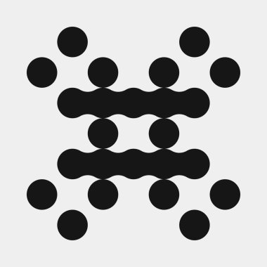 Soyut çapraz desenli logo üretken hesaplama sanatı çizimi