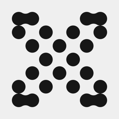 Soyut çapraz desenli logo üretken hesaplama sanatı çizimi