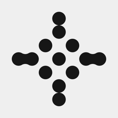 Soyut Desen. Noktalar Logosu. Siyah ve beyaz vektör çizimi