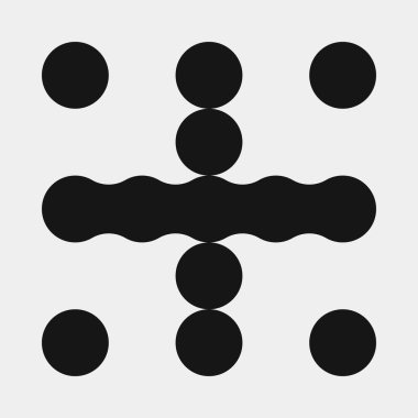 Soyut çapraz desenli logo üretken hesaplama sanatı çizimi