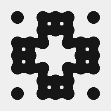 Soyut çapraz desenli logo üretken hesaplama sanatı çizimi