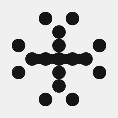 Soyut çapraz desenli logo üretken hesaplama sanatı çizimi