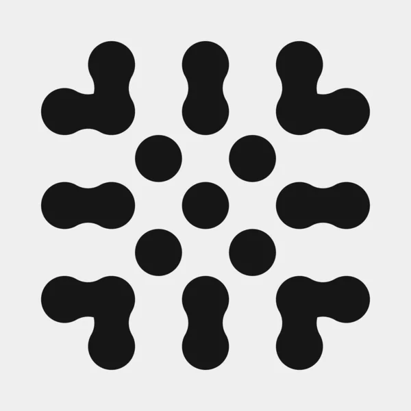 추상적 크로스 Dots Logo Generative Computative Art Illustration — 스톡 벡터