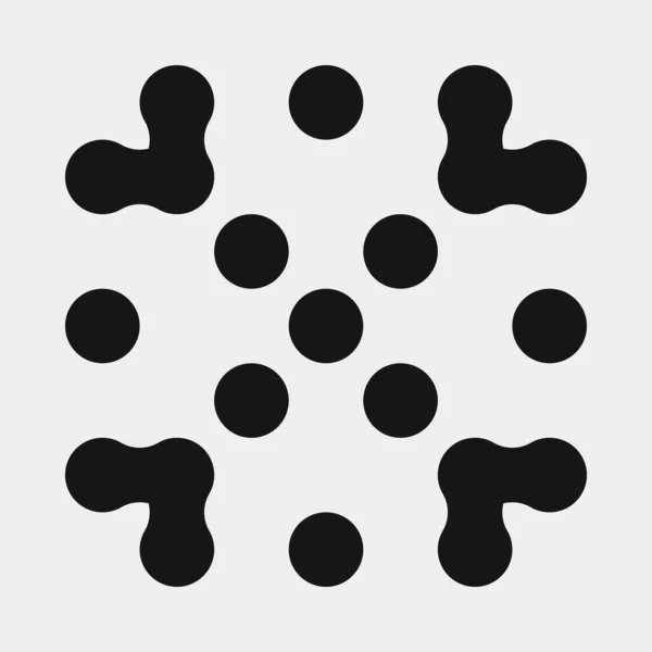 추상적 크로스 Dots Logo Generative Computative Art Illustration — 스톡 벡터