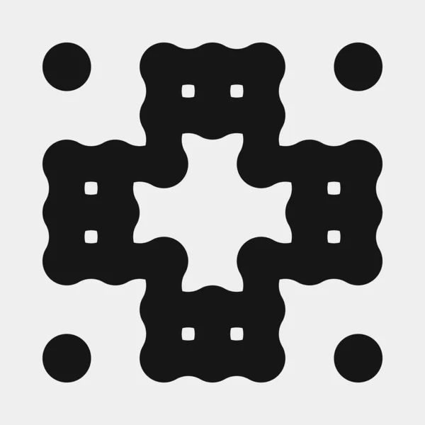 Astratto Croce Pattern Dots Logo Arte Computazionale Generativa Illustrazione — Vettoriale Stock