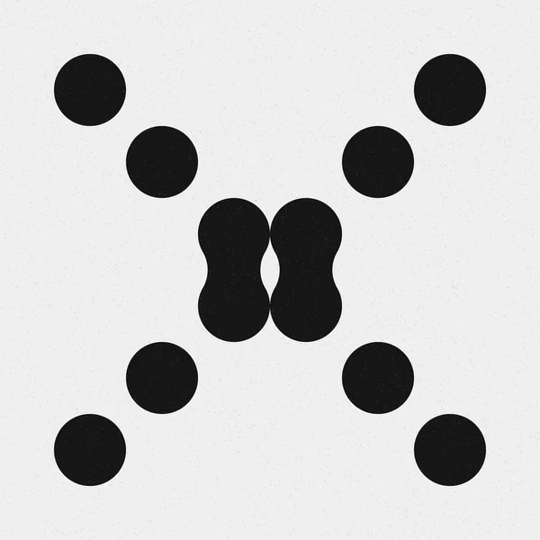 추상적 크로스 Dots Logo Generative Computative Art Illustration — 스톡 벡터