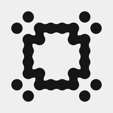 Soyut çapraz desenli logo üretken hesaplama sanatı çizimi