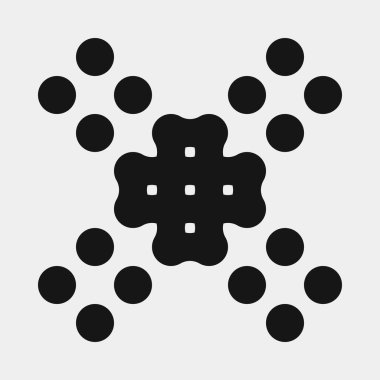 Soyut çapraz desenli logo üretken hesaplama sanatı çizimi