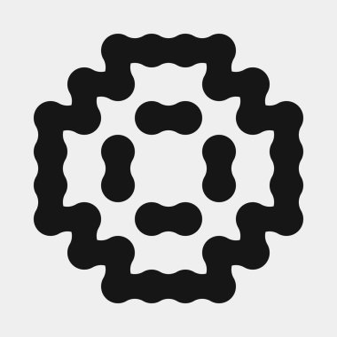 Soyut çapraz desenli logo üretken hesaplama sanatı çizimi