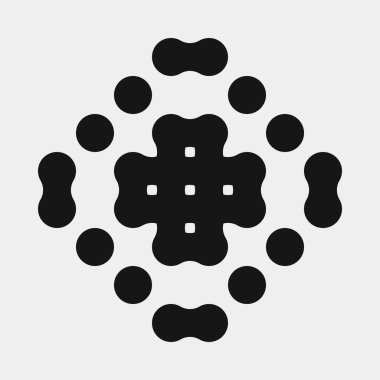 Soyut çapraz desenli logo üretken hesaplama sanatı çizimi