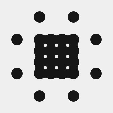 Soyut çapraz desenli logo üretken hesaplama sanatı çizimi