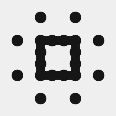 Soyut çapraz desenli logo üretken hesaplama sanatı çizimi