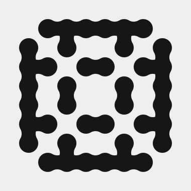 Soyut çapraz desenli logo üretken hesaplama sanatı çizimi