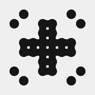 Soyut çapraz desenli logo üretken hesaplama sanatı çizimi