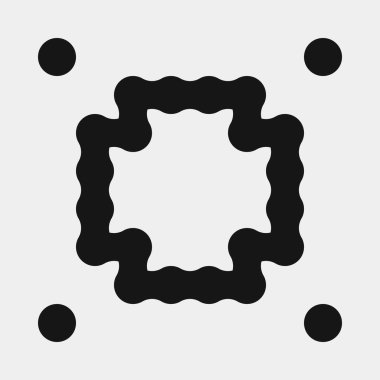 Soyut çapraz desenli logo üretken hesaplama sanatı çizimi