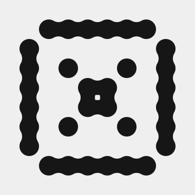 Soyut çapraz desenli logo üretken hesaplama sanatı çizimi