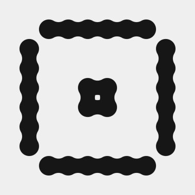 Soyut çapraz desenli logo üretken hesaplama sanatı çizimi