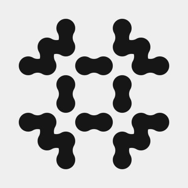 Soyut çapraz desenli logo üretken hesaplama sanatı çizimi