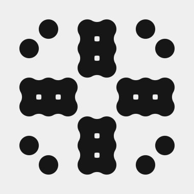 Soyut çapraz desenli logo üretken hesaplama sanatı çizimi