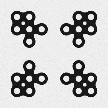 Soyut çapraz desenli logo üretken hesaplama sanatı çizimi