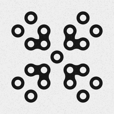 Soyut Desen. Noktalar Logosu. Siyah ve beyaz vektör çizimi