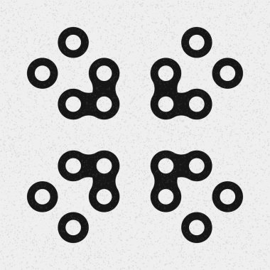 Soyut Desen. Noktalar Logosu. Siyah ve beyaz vektör çizimi