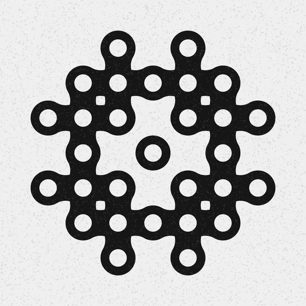 Astratto Croce Pattern Dots Logo Arte Computazionale Generativa Illustrazione — Vettoriale Stock