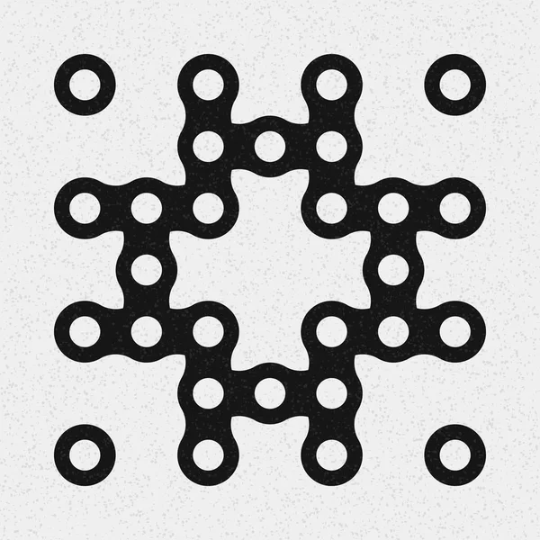 Astratto Croce Pattern Dots Logo Arte Computazionale Generativa Illustrazione — Vettoriale Stock