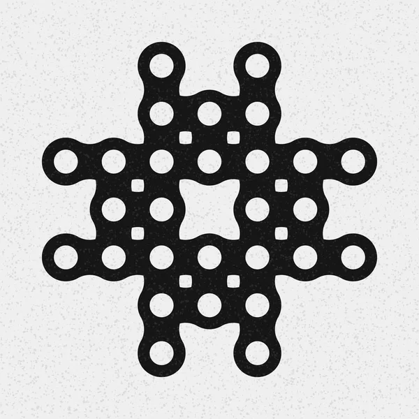 Astratto Croce Pattern Dots Logo Arte Computazionale Generativa Illustrazione — Vettoriale Stock