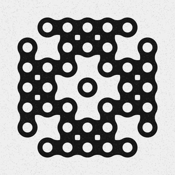 Astratto Croce Pattern Dots Logo Arte Computazionale Generativa Illustrazione — Vettoriale Stock