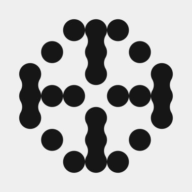 Soyut çapraz desenli logo üretken hesaplama sanatı çizimi