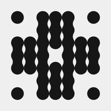 Soyut çapraz desenli logo üretken hesaplama sanatı çizimi