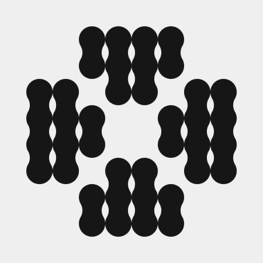 Soyut çapraz desenli logo üretken hesaplama sanatı çizimi