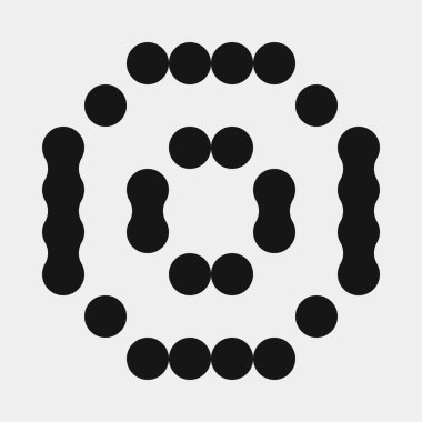 Soyut çapraz desenli logo üretken hesaplama sanatı çizimi