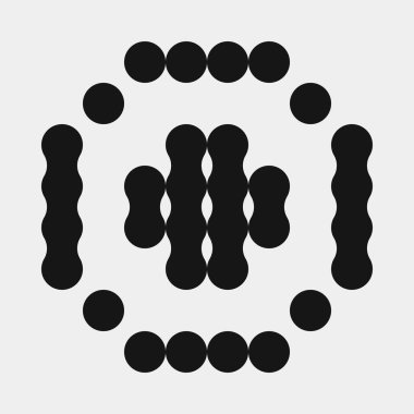 Soyut çapraz desenli logo üretken hesaplama sanatı çizimi